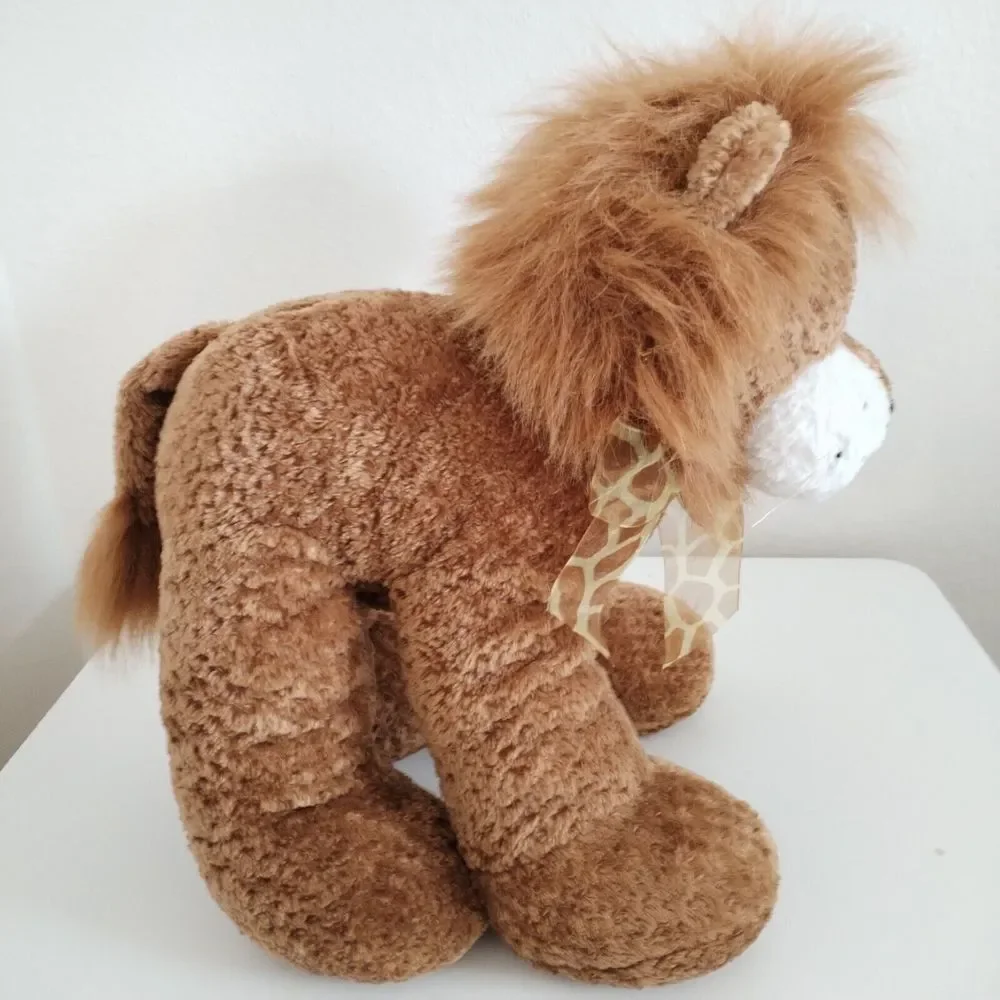 Walmart Lion Large Plush Stuffed Animal w Floppy Legs n Giraffe Ribbon Bow 16 in